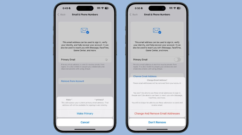 祁东苹果手机维修分享苹果 iOS 18.1 支持设置“主要”邮箱地址并更改 iCloud 邮箱 