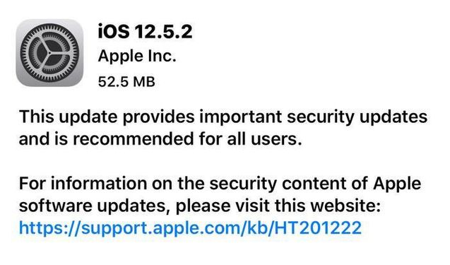 祁东苹果手机维修分享iOS12.5.2发布，建议所有老苹果用户安装 